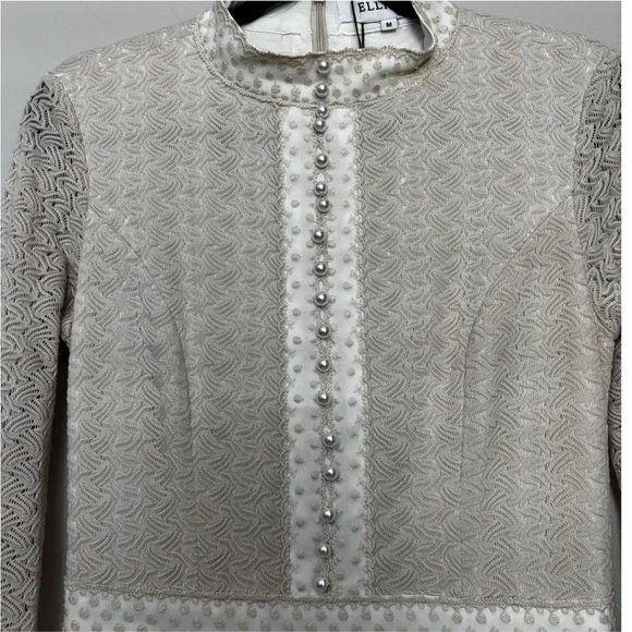 elliatt kailee ivory lacy pattern mock neck bell sleeve midi dress size M  is available for purchase on au PAY Market - Imported Goods Online Store  Co.Ltd. | au PAY Market -
